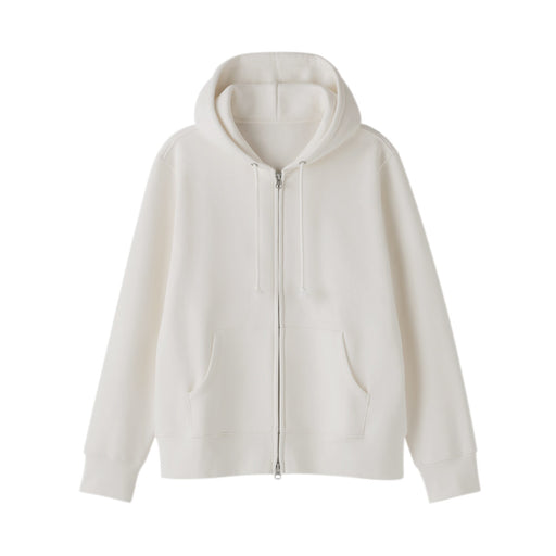 Women's Sweatshirt Full Zip Hoodie Off White MUJI