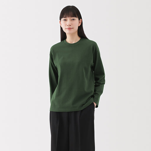 Women's 2-Ply Jersey Crew Neck Long Sleeve T-Shirt MUJI