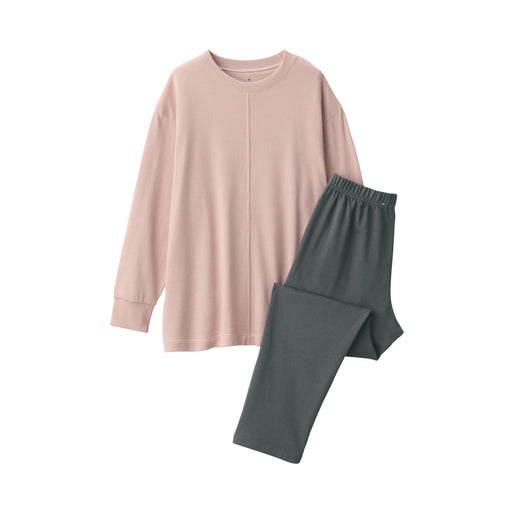 Women's Loose-Twist Sweatshirt Loungewear Set Light Pink MUJI