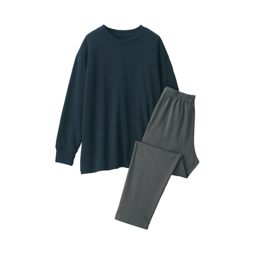 Women's Loose-Twist Sweatshirt Loungewear Set Navy MUJI