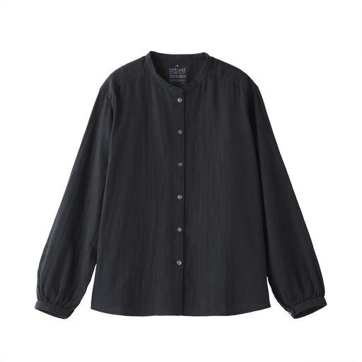 Women's Kapok Blend Double Gauze Long Sleeve Blouse Black MUJI