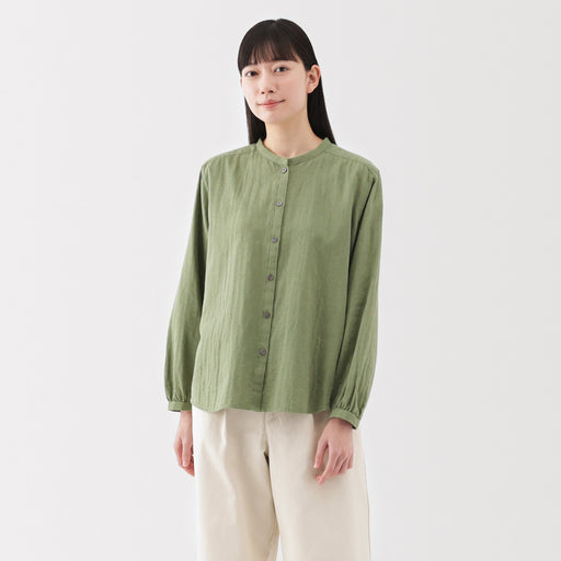 Women's Kapok Blend Double Gauze Long Sleeve Blouse MUJI