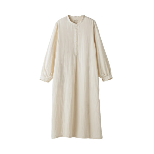 Women's Kapok Blend Double Gauze Long Sleeve Dress Natural MUJI