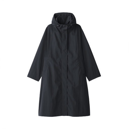 Women's Water Repellent Hooded Coat Dark Navy MUJI