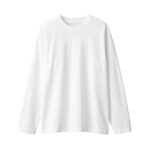 Men's Jersey Crew Neck Long Sleeve T-Shirt White MUJI