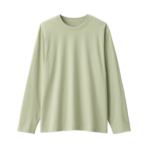 #WK52 +CAN - Men's Jersey Crew Neck Long Sleeve T-Shirt AB1L325S Pale Green MUJI