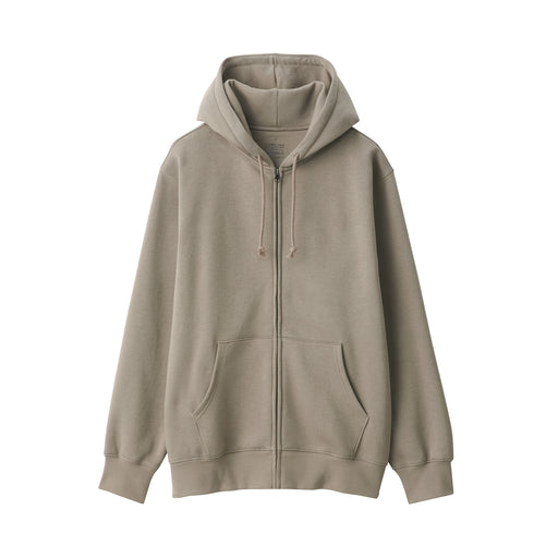 Men's Sweatshirt Full Zip Hoodie Grayish Brown MUJI