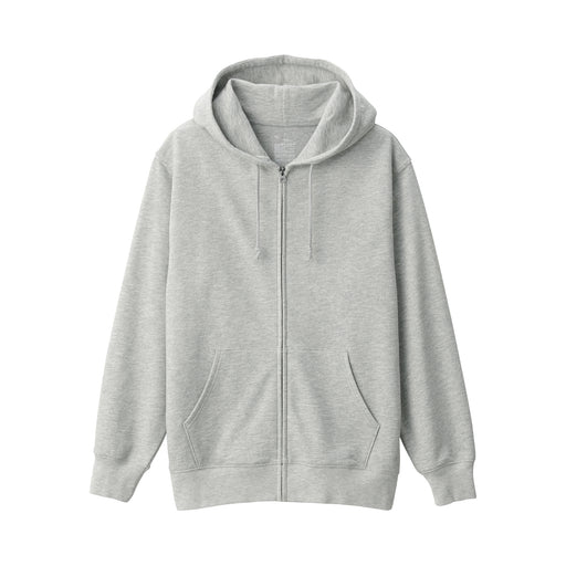 Men's Slub Jersey Sweat Zip Up Hoodie Gray MUJI