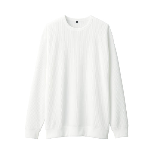 Men's UV Protection Quick Dry Waffle Long Sleeve T-Shirt Off White MUJI