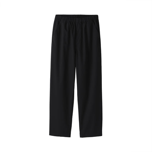 Women's Washed Cotton Easy Tapered Pants Black MUJI