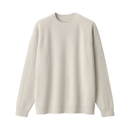 Men's Ribbed Crew Neck Sweater Ivory MUJI