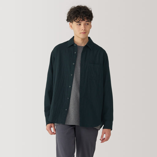 Men's Kapok Blend Double Gauze Long Sleeve Shirt MUJI