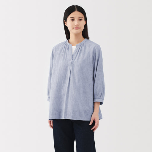 Women's Kapok Blend Double Gauze Striped Tunic MUJI