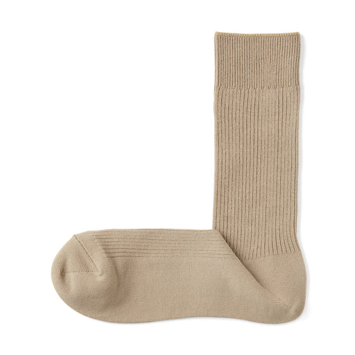 Right Angle Ribbed Socks Beige MUJI