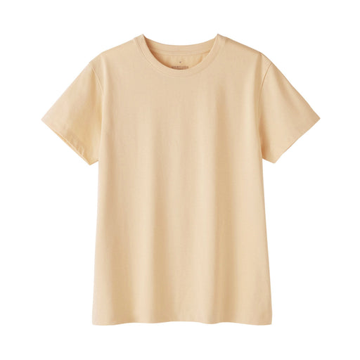 Women's Jersey Crew Neck Short Sleeve T-Shirt Light Yellow MUJI