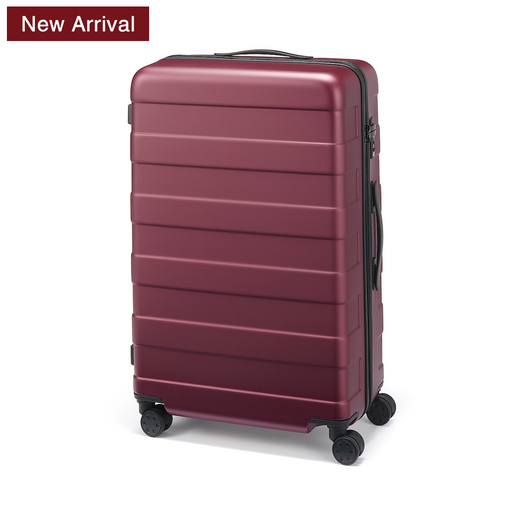 Adjustable Handle Hard Shell Suitcase 75L | Check-In Burgundy MUJI