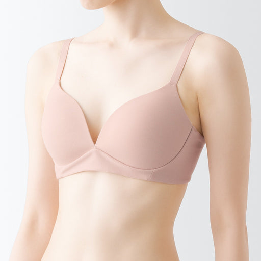 Women's Wireless Molded Bra with No Hooks Apricot MUJI