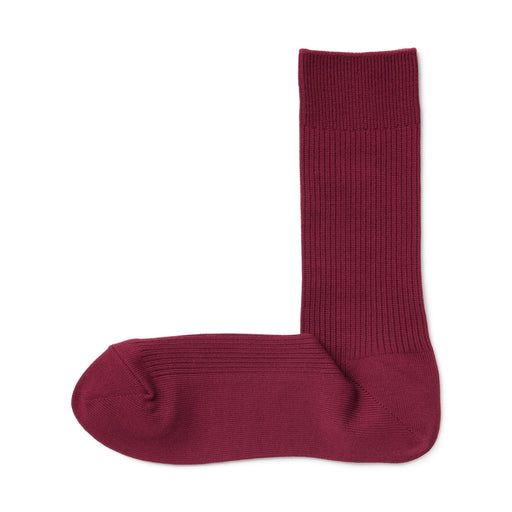 Right Angle Ribbed Socks Burgundy MUJI