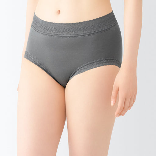 Women's Lyocell High-Rise Shorts with Lace MUJI