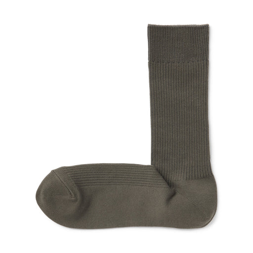 Right Angle Ribbed Socks Khaki MUJI