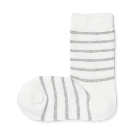 Right Angle 3 Layer Loose Top Socks White Stripe MUJI