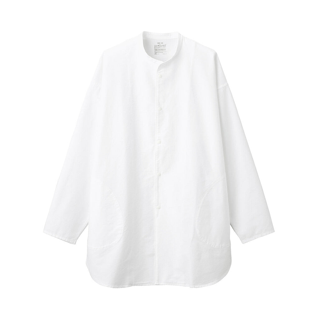 Unisex Washed Oxford Middle Length Over Shirt | Sale | MUJI USA