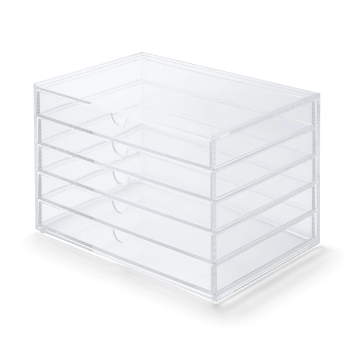 5-Tier Acrylic Assembled File Organizer, Clear Paper Tray Suitable