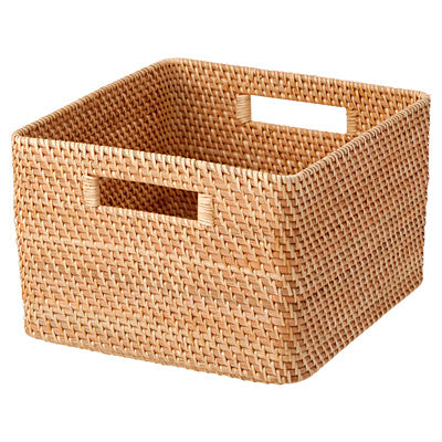 Wicker Storage Basket with Wooden Handle, Decorative Wicker Small Basket 3  Pack