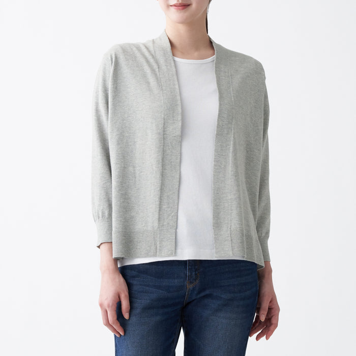 Women Organic Cotton High Twisted Short Cardigan — MUJI USA