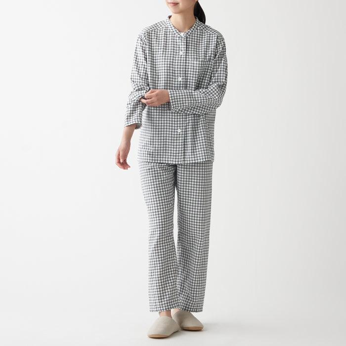 Women Organic Cotton Side Seamless Stand Collar Pajamas | Sleepwear ...