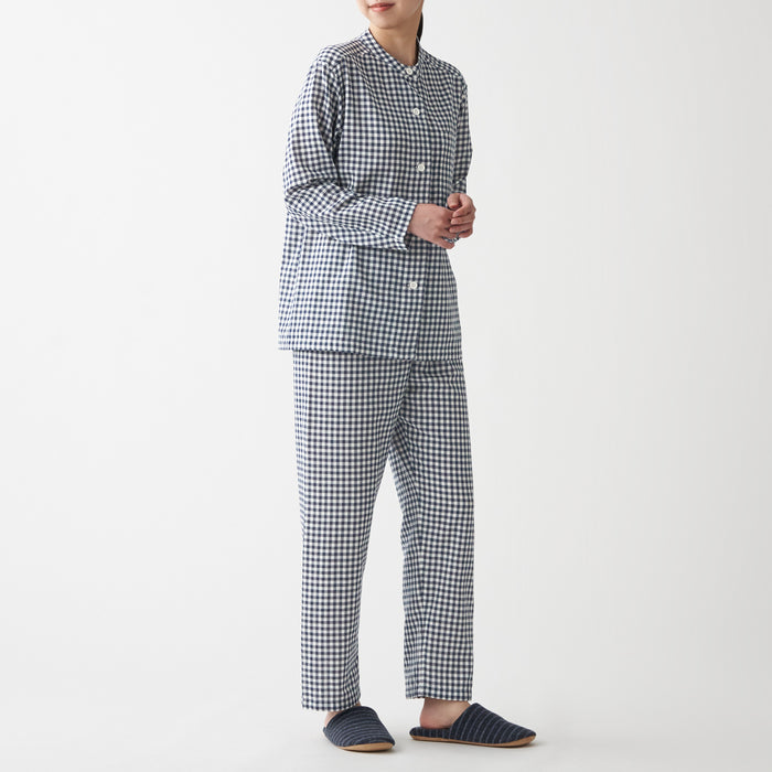 Women Organic Cotton Side Seamless Stand Collar Pajamas | Sleepwear ...