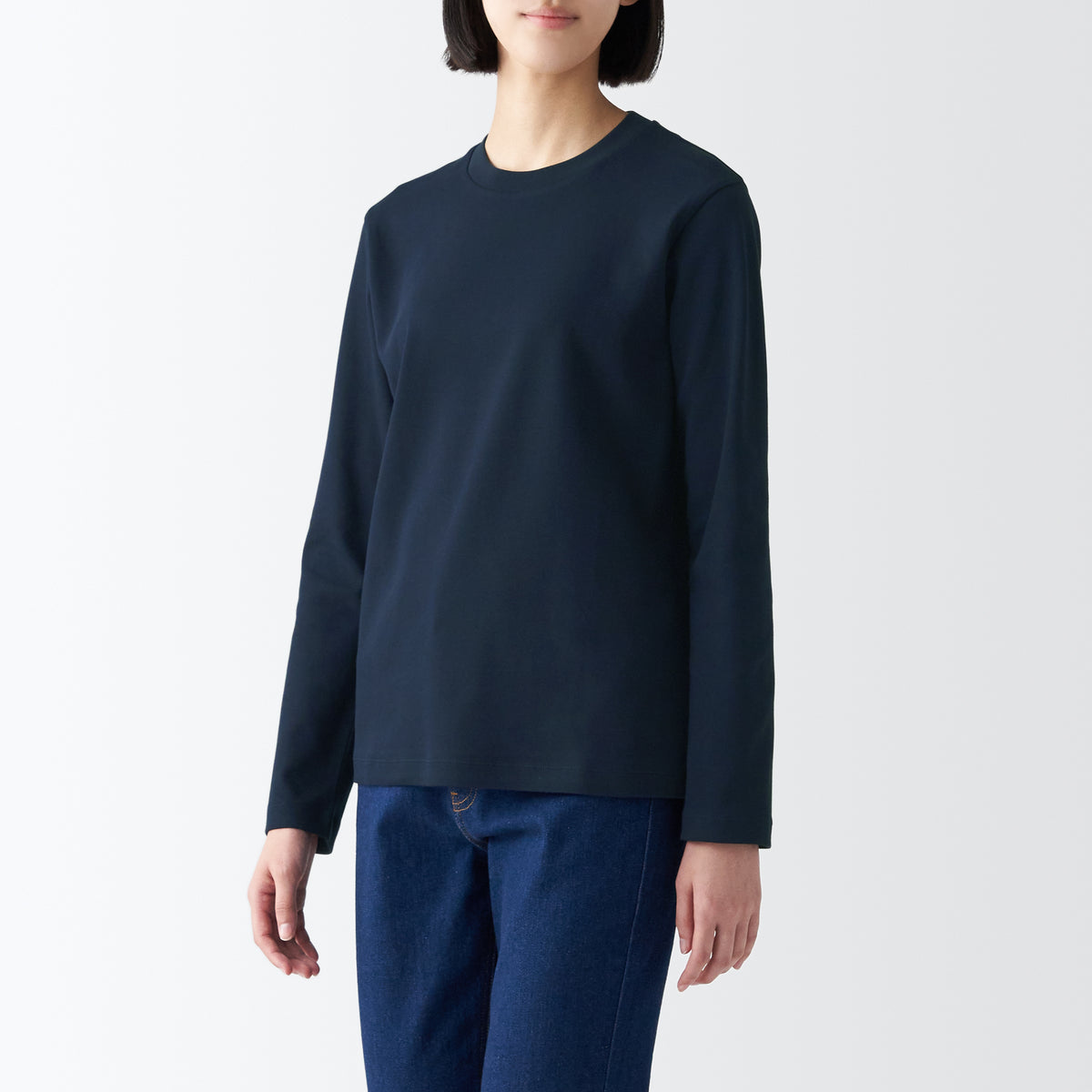 Women's Interlock Crew Neck Long Sleeve T-Shirt | MUJI USA