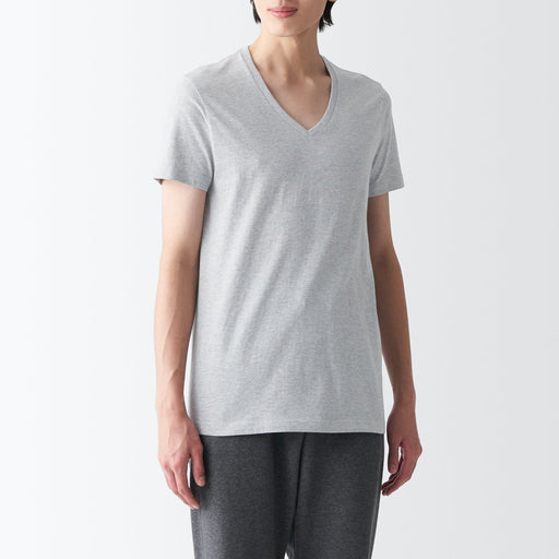 Men's Side Seamless Jersey V-Neck Short Sleeve T-Shirt MUJI