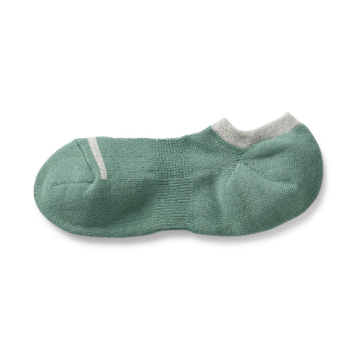 Right Angle Pile Sneaker Socks Green Pattern MUJI