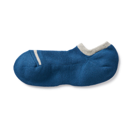 Right Angle Pile Sneaker Socks Saxe Blue Pattern MUJI