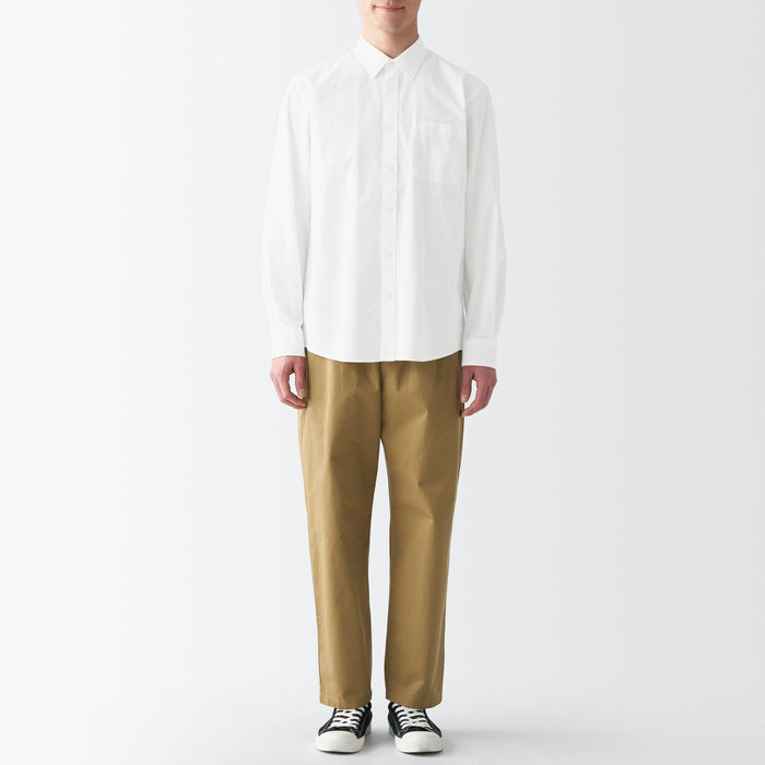 Men's Washed Broad Long Sleeve Shirt | Men's Cotton Shirt | MUJI USA