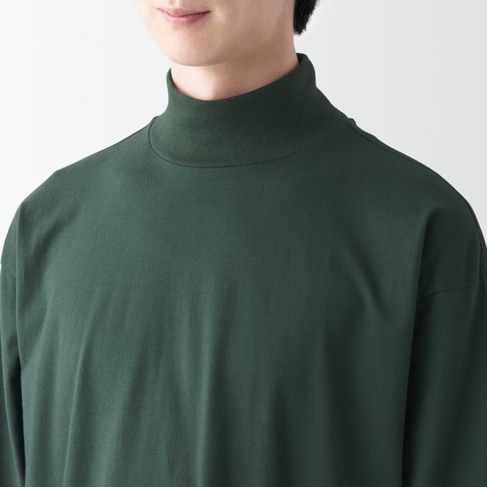 Men's Brushed Jersey Mock Neck Long Sleeve T-Shirt
