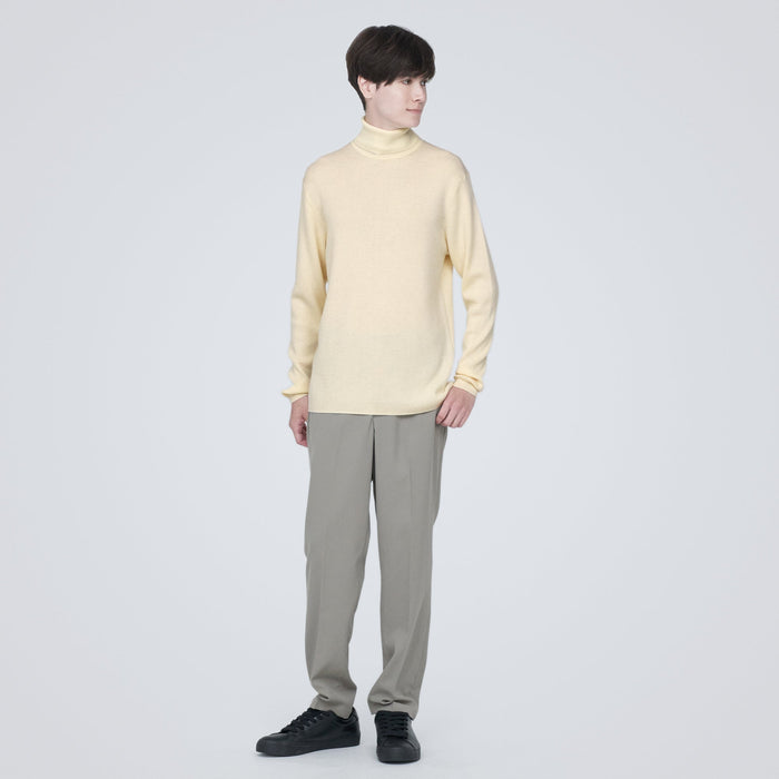 Men's Washable Ribbed Turtle Neck Sweater | MUJI USA