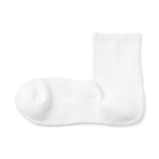 Right Angle Pile Short Socks White MUJI