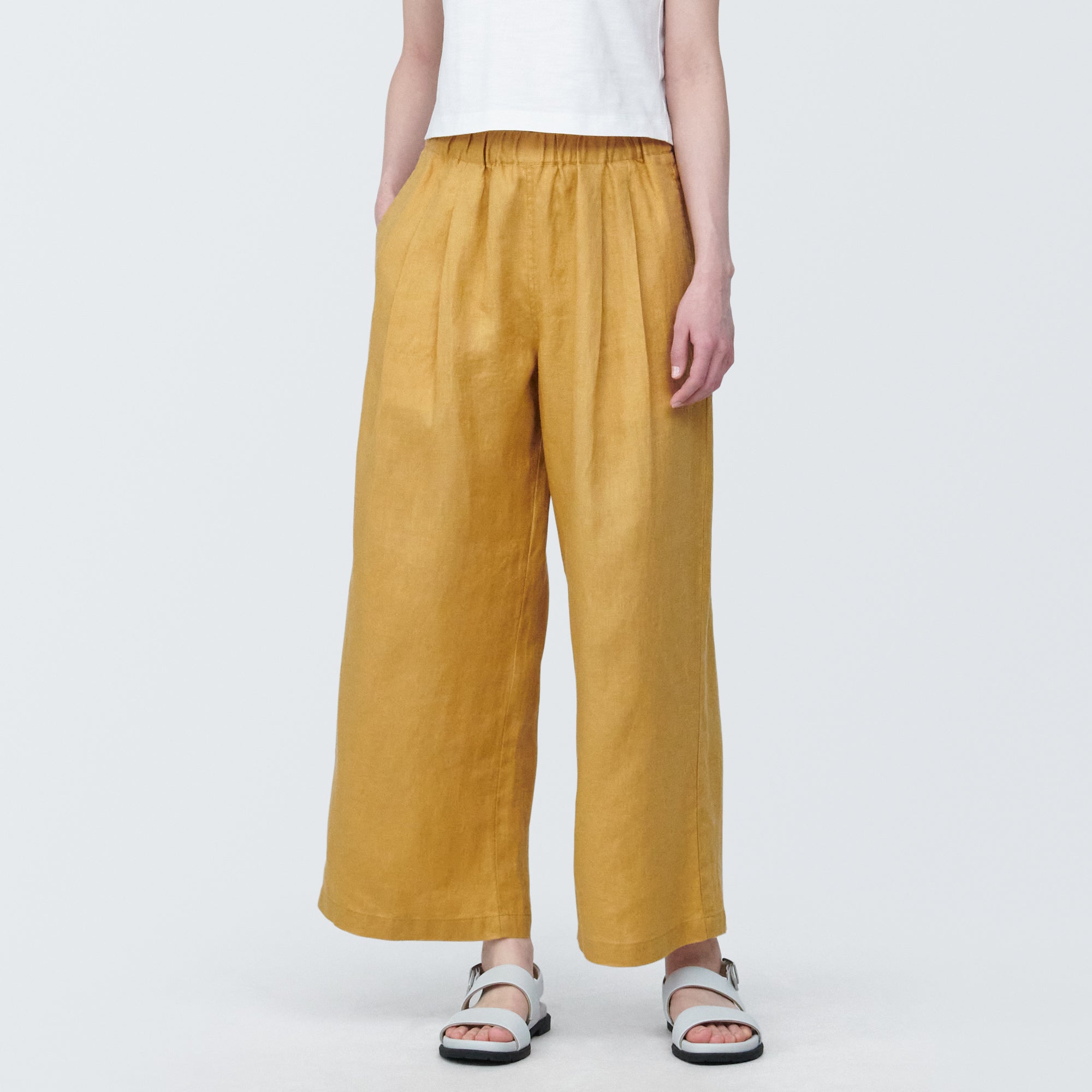 Women's Linen Easy Wide Pants | Women's Casual Pants | MUJI USA